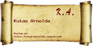 Kutas Arnolda névjegykártya